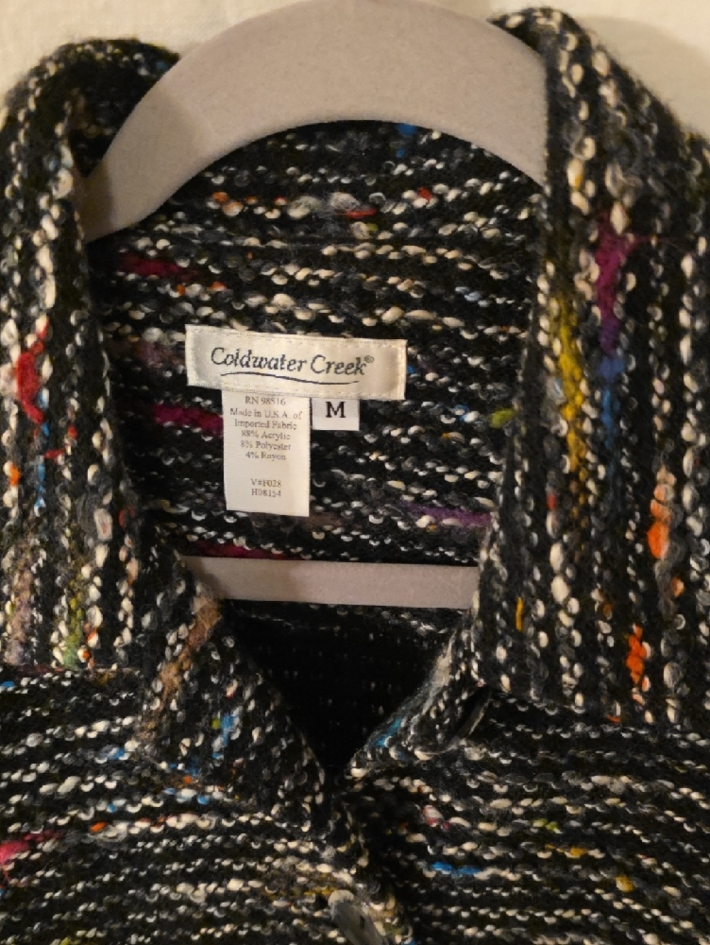 Coldwater Creek Black Multicolor Knit Button-Down Jacket - Picture 2 of 9